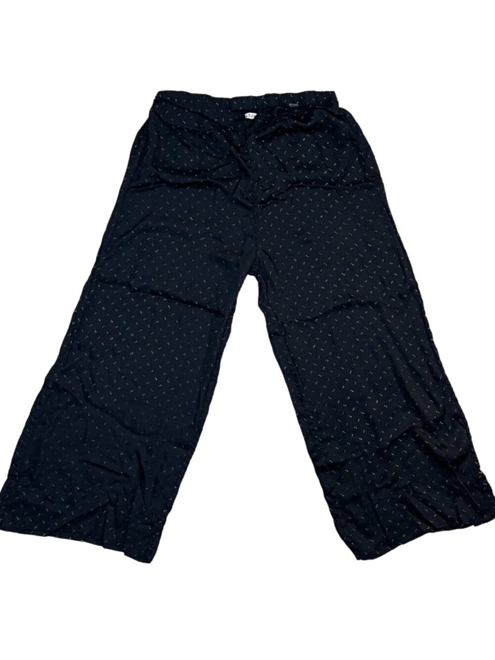 ByTiMo Modal Satin Pants Black Gold Dot Large READ FLAWED